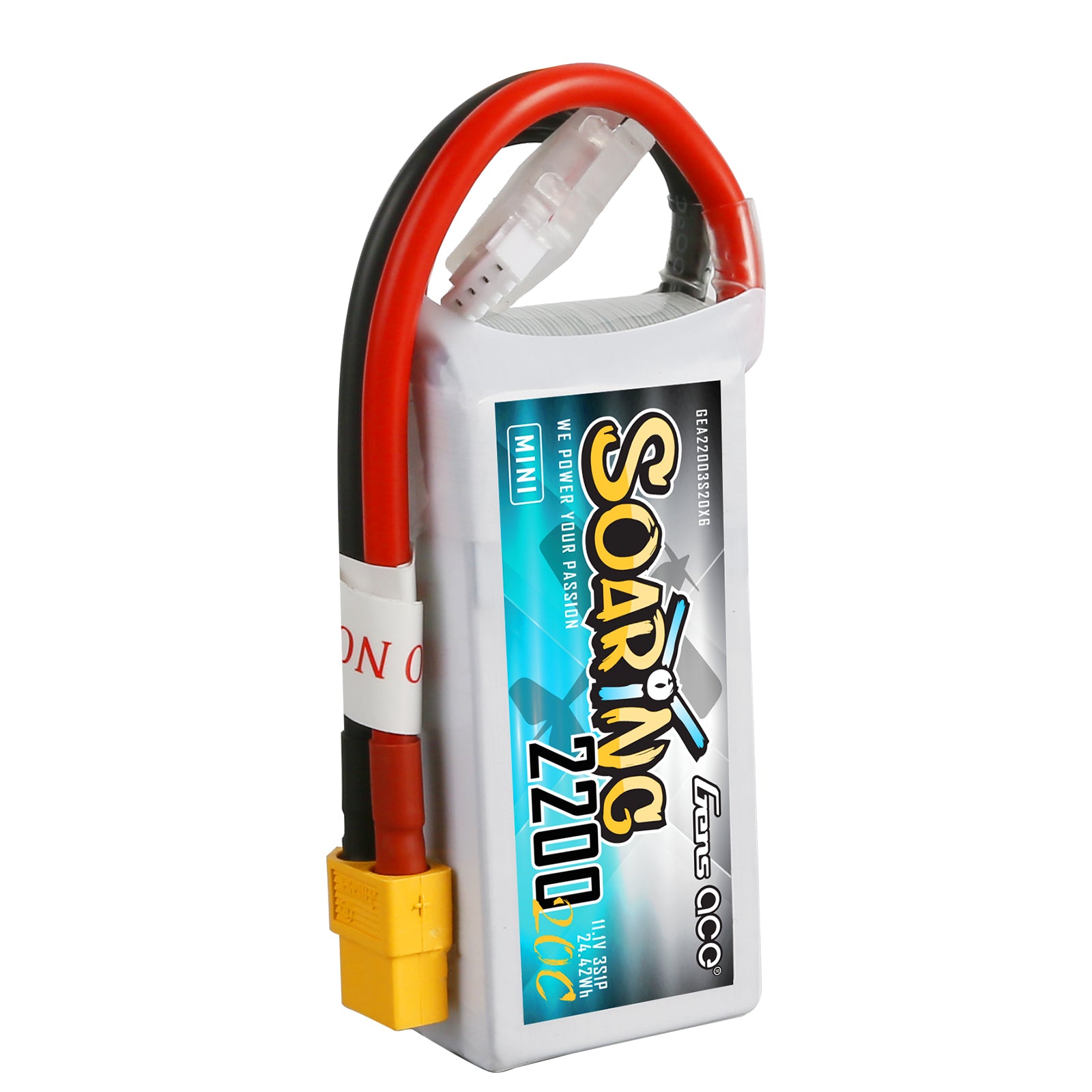 Gens Ace Soaring 2200mAh 3S 20C 11.1V batterie LiPo XT60