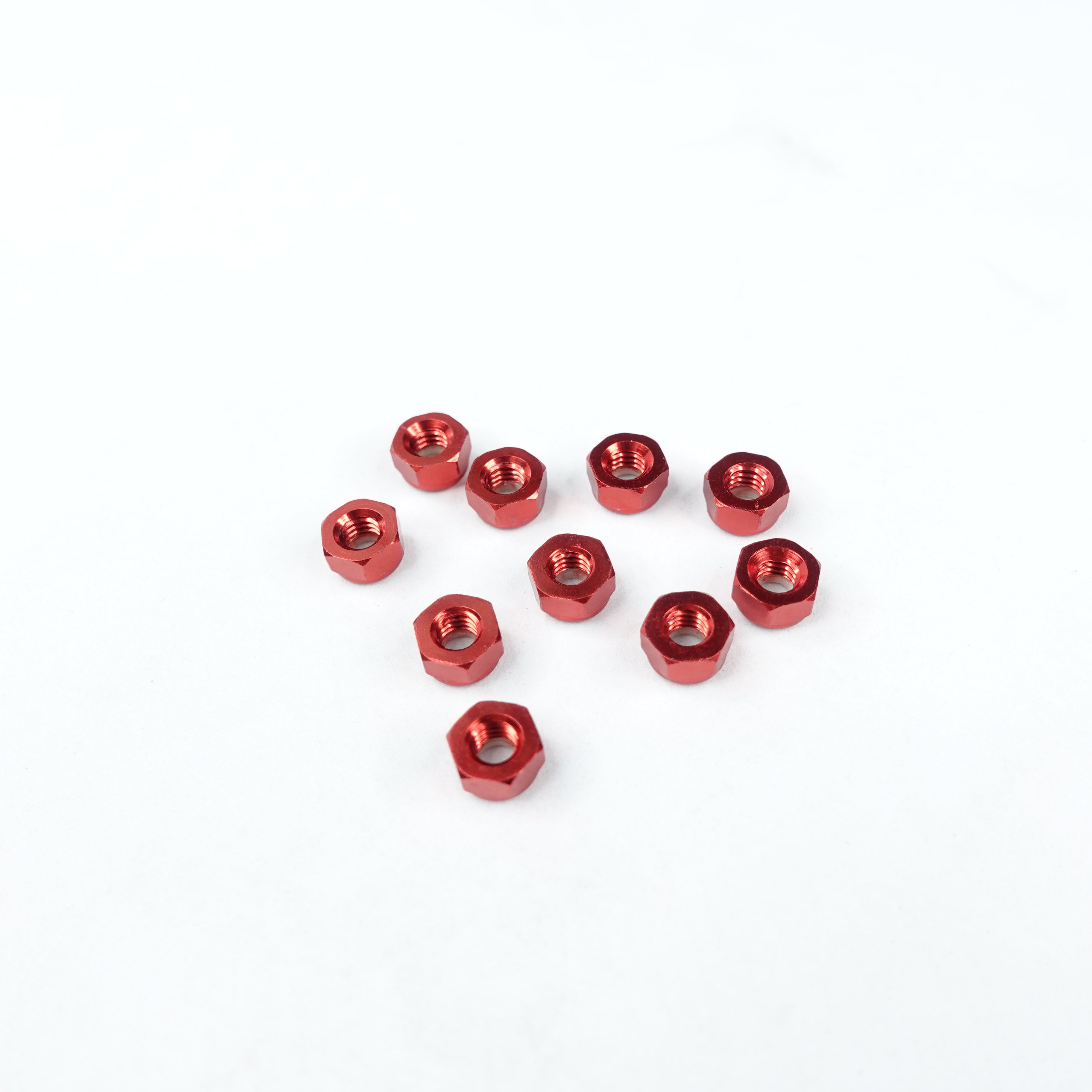 3Racing Parts 3RAC-N40 écrous alu 4mm rouges 10 pcs